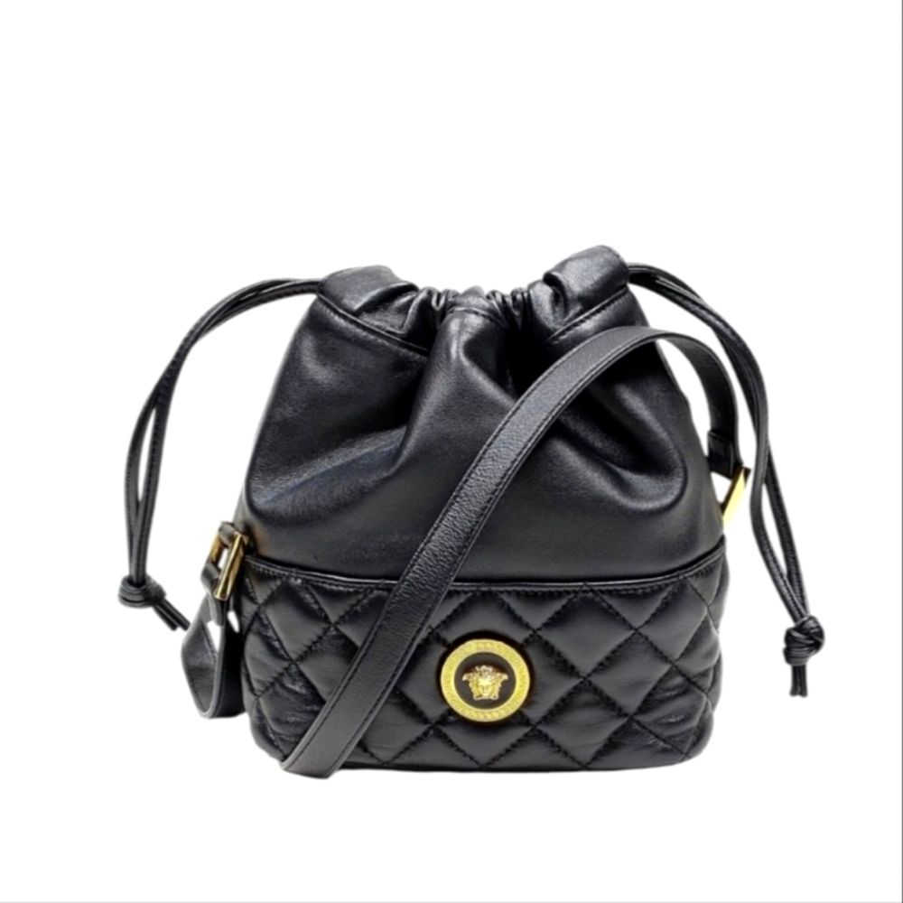 Authentic VERSACE NAPPA QUILTED MEDUSA BUCKET BAG - Picture 6 of 12